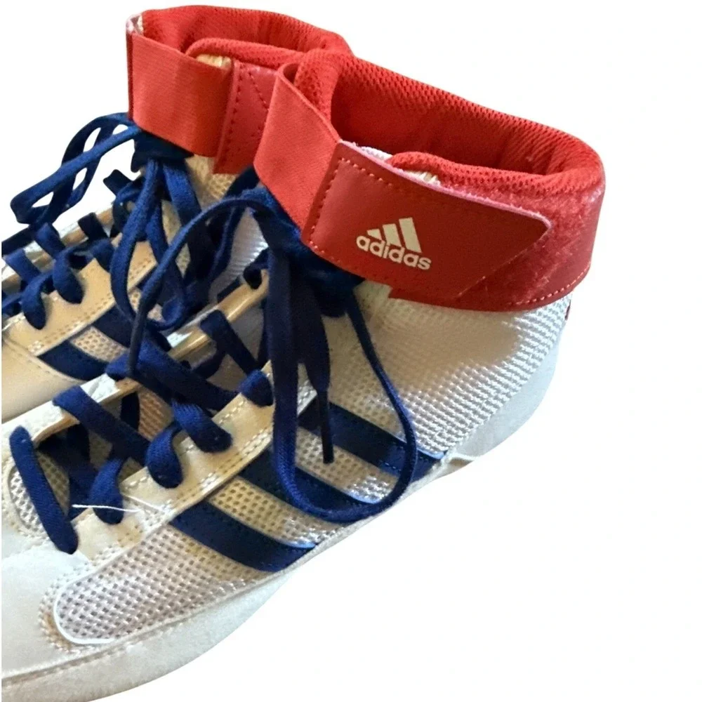 Adidas Combat Speed 4 White Red Blue High‎ Top Wrestling Shoes Men's 7
